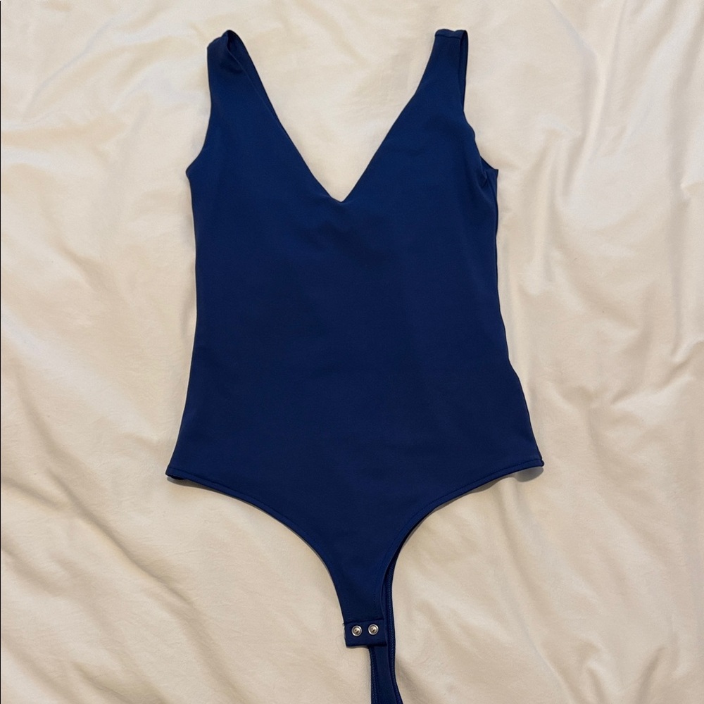 Dark Blue V neck Bodysuit Size Small